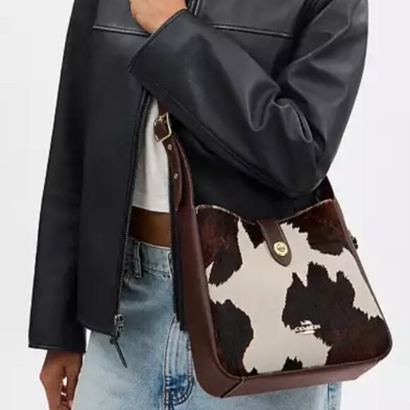 Coach Hadley Convertible Crossbody Bag With Cow Print And Tassel CCC87 - Picture 2 of 9